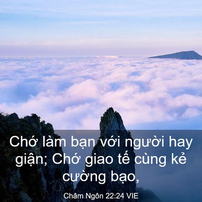 Picture 03 - Châm Ngôn 22:24 VIE - Chớ làm bạn với người hay giận; Chớ - Bible Verse Picture