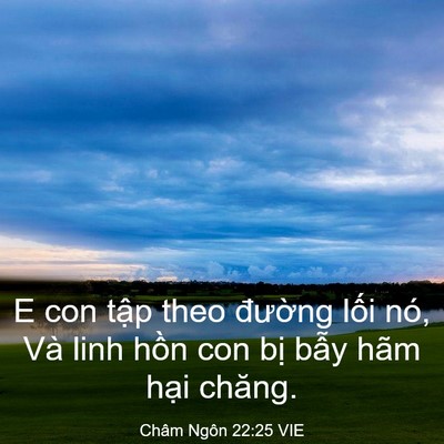 Picture 03 - Châm Ngôn 22:25 VIE - E con tập theo đường lối nó, Và linh - Bible Verse Picture