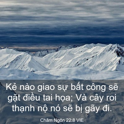 Picture 03 - Châm Ngôn 22:8 VIE - Kẻ nào giao sự bất công sẽ gặt - Bible Verse Picture