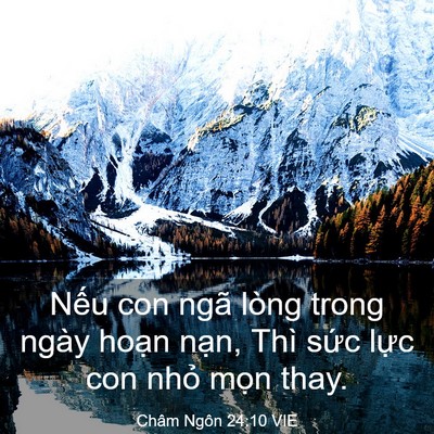 Picture 03 - Châm Ngôn 24:10 VIE - Nếu con ngã lòng trong ngày hoạn nạn, - Bible Verse Picture