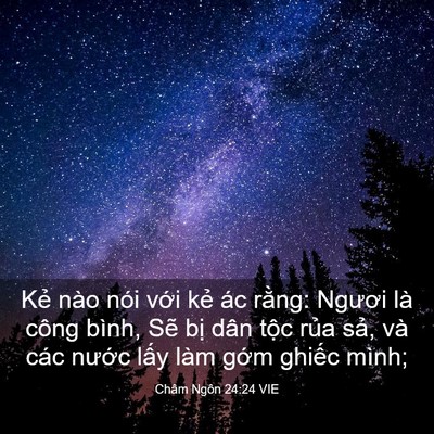 Picture 03 - Châm Ngôn 24:24 VIE - Kẻ nào nói với kẻ ác rằng: Ngươi là - Bible Verse Picture