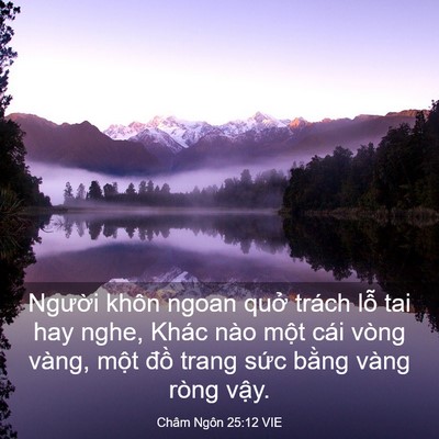 Picture 03 - Châm Ngôn 25:12 VIE - Người khôn ngoan quở trách lỗ tai hay - Bible Verse Picture