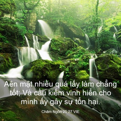 Picture 03 - Châm Ngôn 25:27 VIE - Aên mật nhiều quá lấy làm chẳng tốt; - Bible Verse Picture