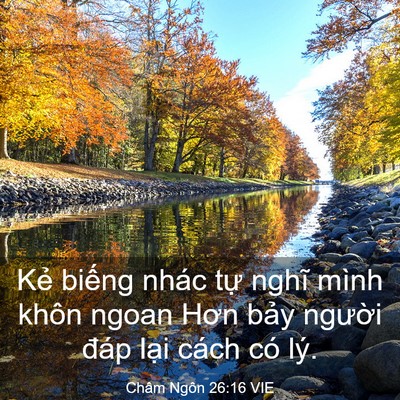 Picture 03 - Châm Ngôn 26:16 VIE - Kẻ biếng nhác tự nghĩ mình khôn ngoan - Bible Verse Picture