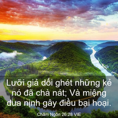 Picture 03 - Châm Ngôn 26:28 VIE - Lưỡi giả dối ghét những kẻ nó đã - Bible Verse Picture