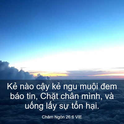 Picture 03 - Châm Ngôn 26:6 VIE - Kẻ nào cậy kẻ ngu muội đem báo tin, - Bible Verse Picture