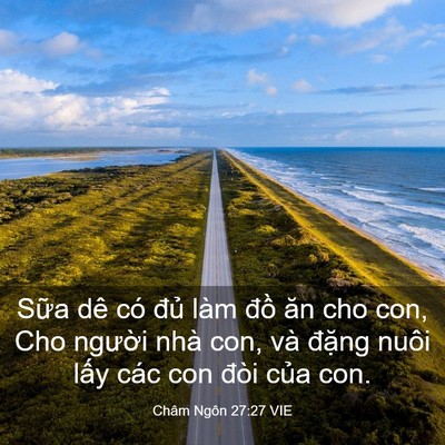 Picture 03 - Châm Ngôn 27:27 VIE - Sữa dê có đủ làm đồ ăn cho con, Cho - Bible Verse Picture