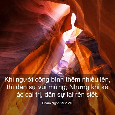 Picture 03 - Châm Ngôn 29:2 VIE - Khi người công bình thêm nhiều lên, thì - Bible Verse Picture