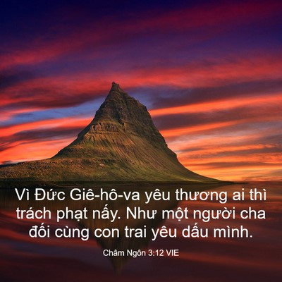 Picture 03 - Châm Ngôn 3:12 VIE - Vì Đức Giê-hô-va yêu thương ai thì - Bible Verse Picture