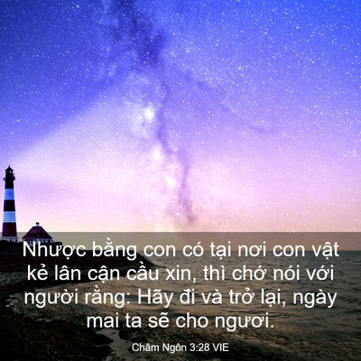 Picture 03 - Châm Ngôn 3:28 VIE - Nhược bằng con có tại nơi con vật kẻ - Bible Verse Picture