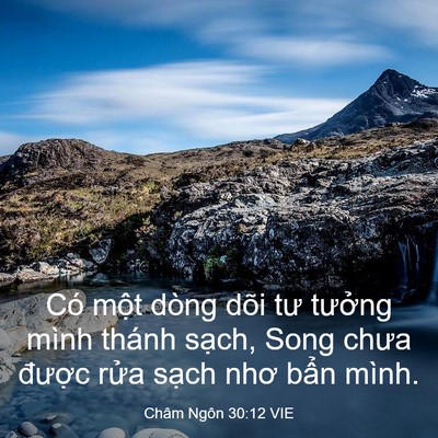 Picture 03 - Châm Ngôn 30:12 VIE - Có một dòng dõi tư tưởng mình thánh - Bible Verse Picture