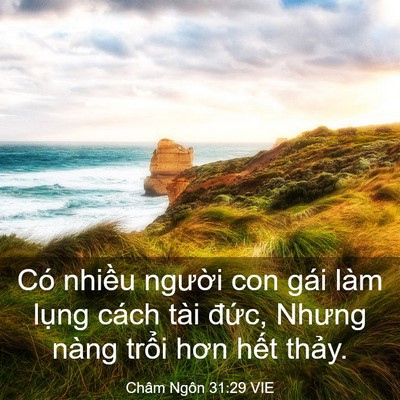 Picture 03 - Châm Ngôn 31:29 VIE - Có nhiều người con gái làm lụng cách - Bible Verse Picture