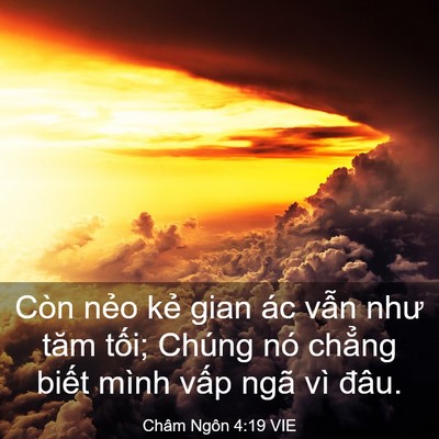 Picture 03 - Châm Ngôn 4:19 VIE - Còn nẻo kẻ gian ác vẫn như tăm tối; - Bible Verse Picture