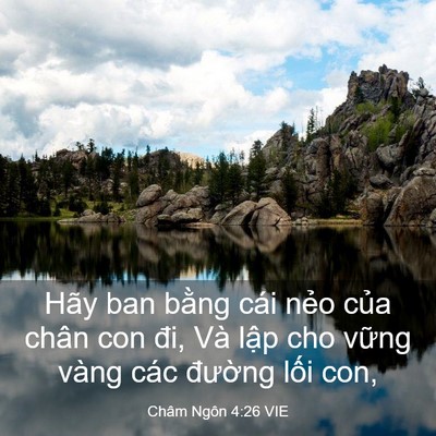 Picture 03 - Châm Ngôn 4:26 VIE - Hãy ban bằng cái nẻo của chân con đi, - Bible Verse Picture