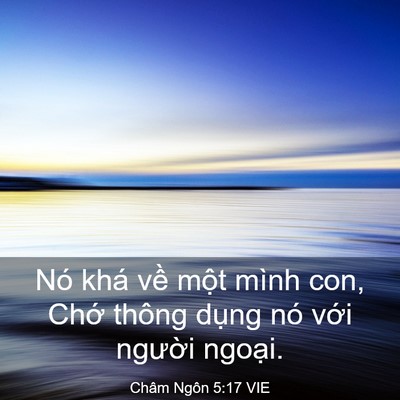 Picture 03 - Châm Ngôn 5:17 VIE - Nó khá về một mình con, Chớ thông - Bible Verse Picture