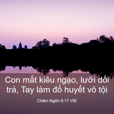 Picture 03 - Châm Ngôn 6:17 VIE - Con mắt kiêu ngạo, lưỡi dối trá, Tay - Bible Verse Picture