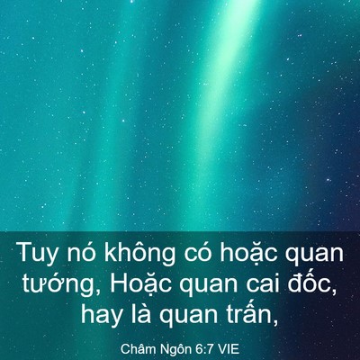 Picture 03 - Châm Ngôn 6:7 VIE - Tuy nó không có hoặc quan tướng, Hoặc - Bible Verse Picture