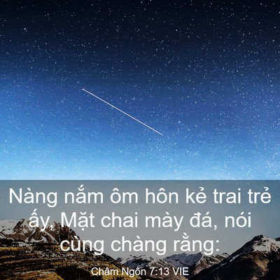 Picture 03 - Châm Ngôn 7:13 VIE - Nàng nắm ôm hôn kẻ trai trẻ ấy, Mặt - Bible Verse Picture