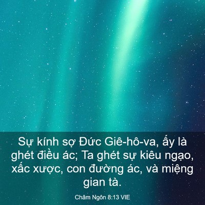 Picture 03 - Châm Ngôn 8:13 VIE - Sự kính sợ Đức Giê-hô-va, ấy là - Bible Verse Picture