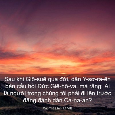 Picture 03 - Các Thủ Lãnh 1:1 VIE - Sau khi Giô-suê qua đời, dân Y-sơ-ra-ên - Bible Verse Picture