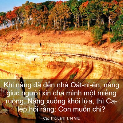 Picture 03 - Các Thủ Lãnh 1:14 VIE - Khi nàng đã đến nhà Oát-ni-ên, nàng - Bible Verse Picture
