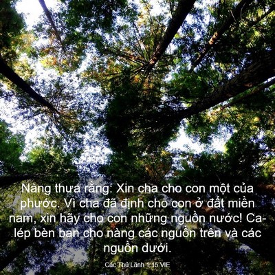 Picture 03 - Các Thủ Lãnh 1:15 VIE - Nàng thưa rằng: Xin cha cho con một của - Bible Verse Picture