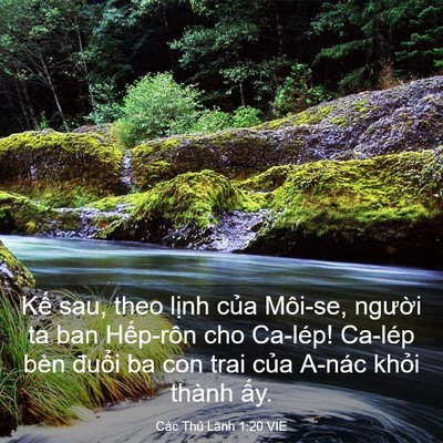 Picture 03 - Các Thủ Lãnh 1:20 VIE - Kế sau, theo lịnh của Môi-se, người ta - Bible Verse Picture