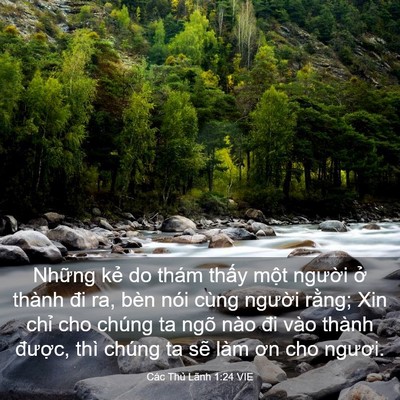 Picture 03 - Các Thủ Lãnh 1:24 VIE - Những kẻ do thám thấy một người ở - Bible Verse Picture
