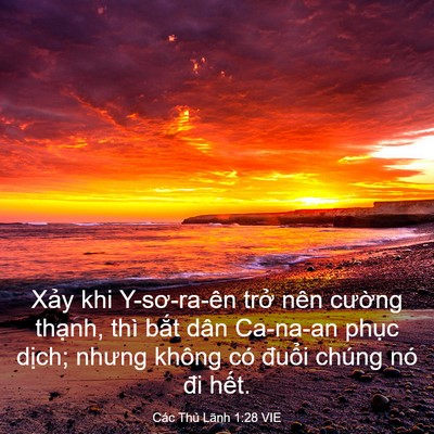 Picture 03 - Các Thủ Lãnh 1:28 VIE - Xảy khi Y-sơ-ra-ên trở nên cường - Bible Verse Picture