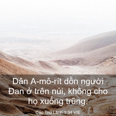 Picture 03 - Các Thủ Lãnh 1:34 VIE - Dân A-mô-rít dồn người Đan ở trên - Bible Verse Picture