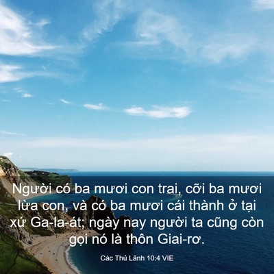 Picture 03 - Các Thủ Lãnh 10:4 VIE - Người có ba mươi con trai, cỡi ba mươi - Bible Verse Picture