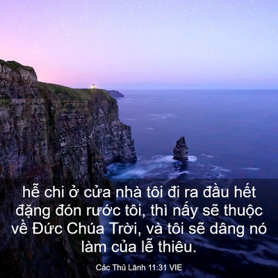 Picture 03 - Các Thủ Lãnh 11:31 VIE - hễ chi ở cửa nhà tôi đi ra đầu hết - Bible Verse Picture