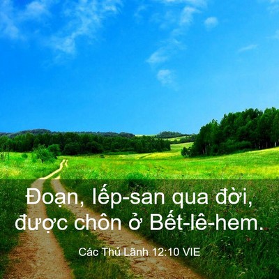 Picture 03 - Các Thủ Lãnh 12:10 VIE - Đoạn, Iếp-san qua đời, được chôn ở - Bible Verse Picture