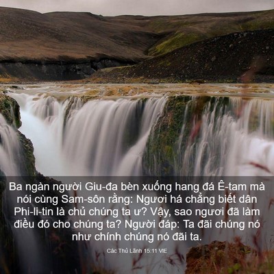 Picture 03 - Các Thủ Lãnh 15:11 VIE - Ba ngàn người Giu-đa bèn xuống hang đá - Bible Verse Picture