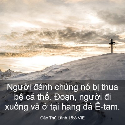 Picture 03 - Các Thủ Lãnh 15:8 VIE - Người đánh chúng nó bị thua bệ cả - Bible Verse Picture