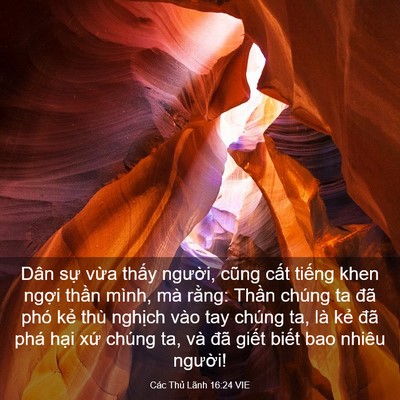 Picture 03 - Các Thủ Lãnh 16:24 VIE - Dân sự vừa thấy người, cũng cất - Bible Verse Picture