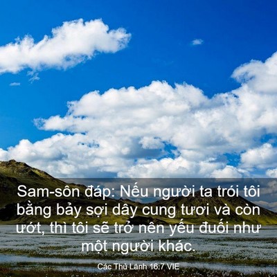 Picture 03 - Các Thủ Lãnh 16:7 VIE - Sam-sôn đáp: Nếu người ta trói tôi - Bible Verse Picture
