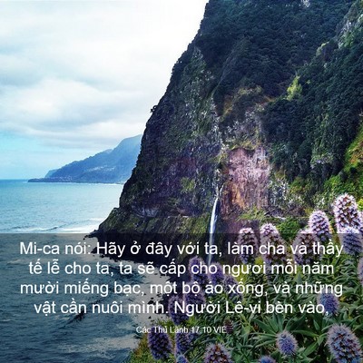 Picture 03 - Các Thủ Lãnh 17:10 VIE - Mi-ca nói: Hãy ở đây với ta, làm cha và - Bible Verse Picture