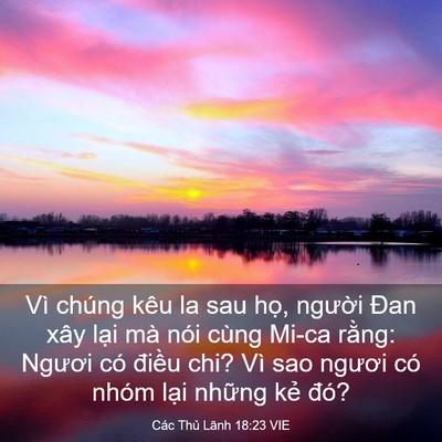 Picture 03 - Các Thủ Lãnh 18:23 VIE - Vì chúng kêu la sau họ, người Đan xây - Bible Verse Picture