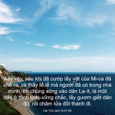 Picture 03 - Các Thủ Lãnh 18:27 VIE - Aáy vậy, sau khi đã cướp lấy vật - Bible Verse Picture
