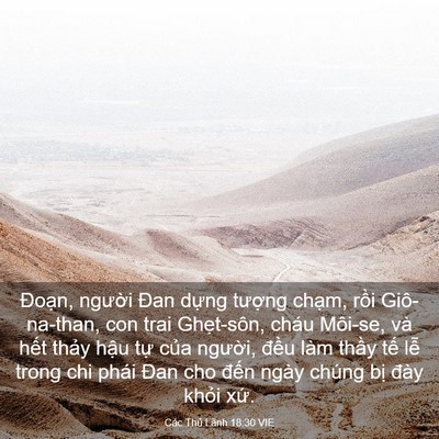Picture 03 - Các Thủ Lãnh 18:30 VIE - Đoạn, người Đan dựng tượng chạm, - Bible Verse Picture