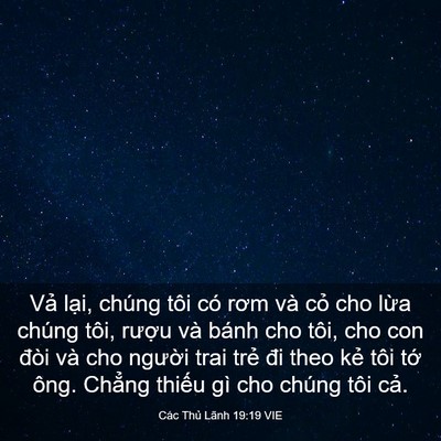 Picture 03 - Các Thủ Lãnh 19:19 VIE - Vả lại, chúng tôi có rơm và cỏ cho - Bible Verse Picture