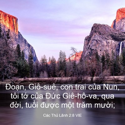 Picture 03 - Các Thủ Lãnh 2:8 VIE - Đoạn, Giô-suê, con trai của Nun, tôi tớ - Bible Verse Picture