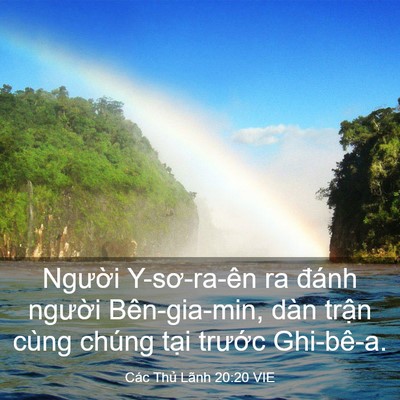 Picture 03 - Các Thủ Lãnh 20:20 VIE - Người Y-sơ-ra-ên ra đánh người - Bible Verse Picture