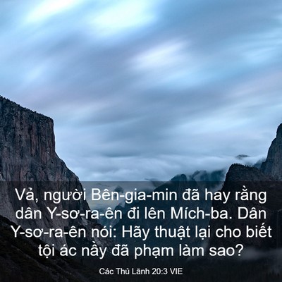 Picture 03 - Các Thủ Lãnh 20:3 VIE - Vả, người Bên-gia-min đã hay rằng dân - Bible Verse Picture