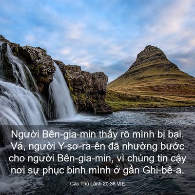 Picture 03 - Các Thủ Lãnh 20:36 VIE - Người Bên-gia-min thấy rõ mình bị - Bible Verse Picture