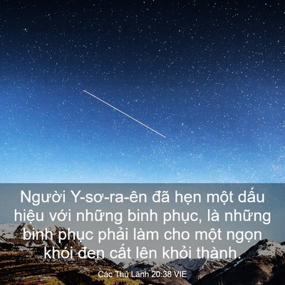 Picture 03 - Các Thủ Lãnh 20:38 VIE - Người Y-sơ-ra-ên đã hẹn một dấu - Bible Verse Picture