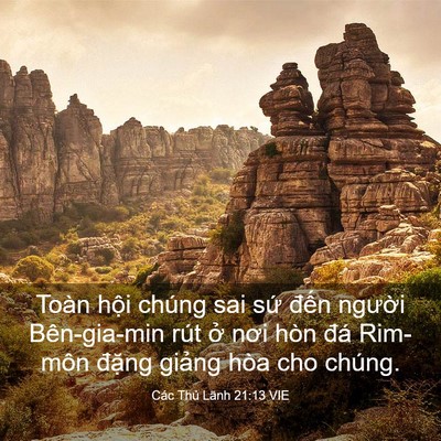 Picture 03 - Các Thủ Lãnh 21:13 VIE - Toàn hội chúng sai sứ đến người - Bible Verse Picture