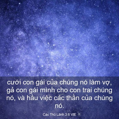 Picture 03 - Các Thủ Lãnh 3:6 VIE - cưới con gái của chúng nó làm vợ, gả - Bible Verse Picture