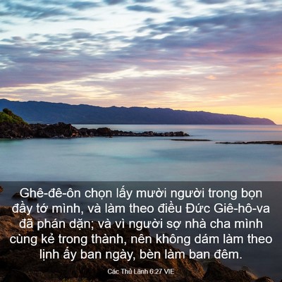 Picture 03 - Các Thủ Lãnh 6:27 VIE - Ghê-đê-ôn chọn lấy mười người trong - Bible Verse Picture